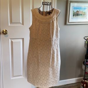 Ivory lace boat neck dress size 12
